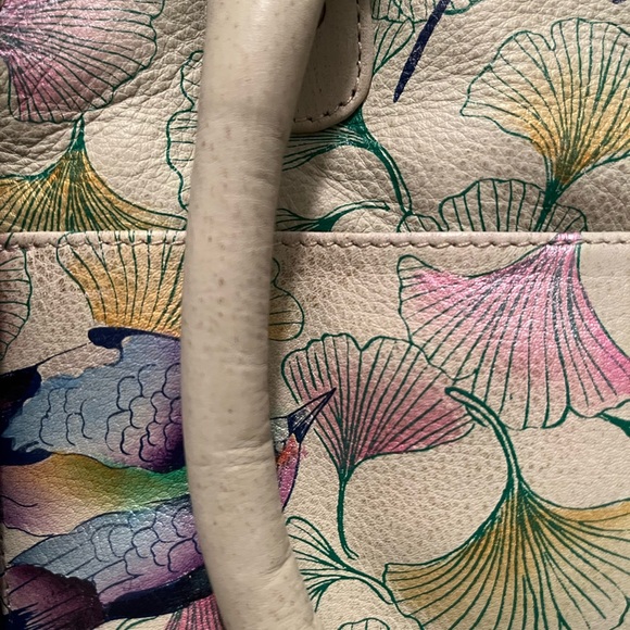 Anuschka Women's Hand Painted Genuine Leather satchel GUC - Picture 5 of 8